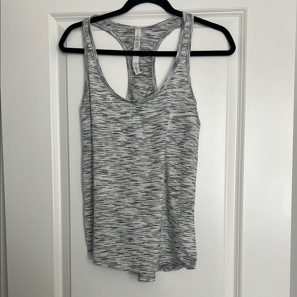Lululemon Racer Back Women's Grey & White Tank Top size 4